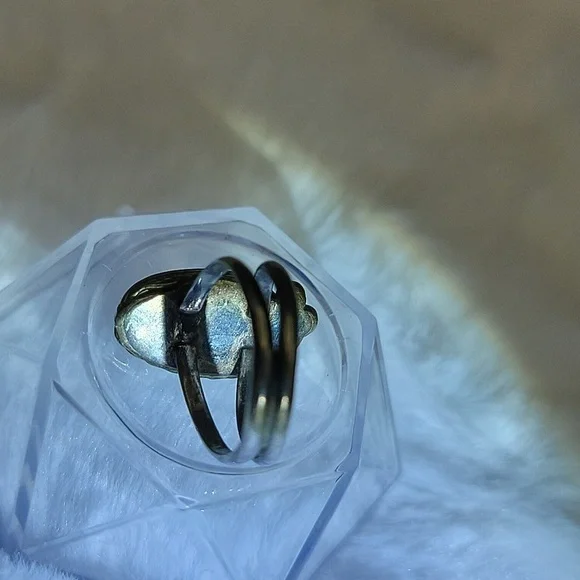 5g Vtg Native American Old Pawn Turquoise And Sterling Silver Size 7 Ladies Ring - Picture 7 of 16